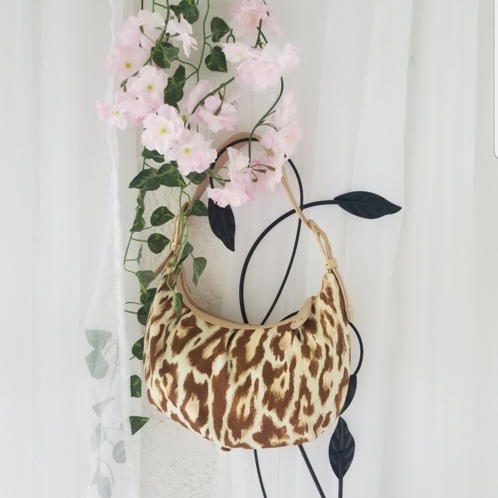Christian Dior leopard print canvas bag